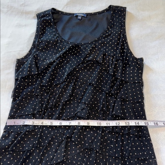 Reitmans Tank Top Black Gold Layered Ruffled Flowy Feminine Women's Size M - Picture 8 of 10